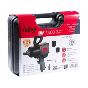FUBAG Пневмогайковерт ударный IW1600 3/4 дюйма с  набором головок в кейсе в Якутске фото