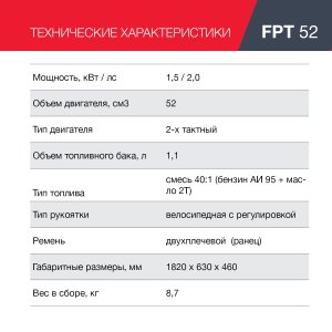 Бензиновый триммер FUBAG FPT 52 в Якутске фото