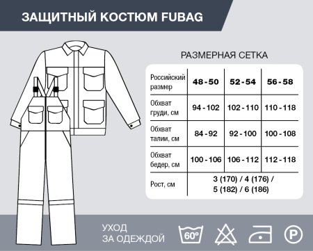 Защитный костюм Fubag размер 52-54 рост 3 в Якутске фото