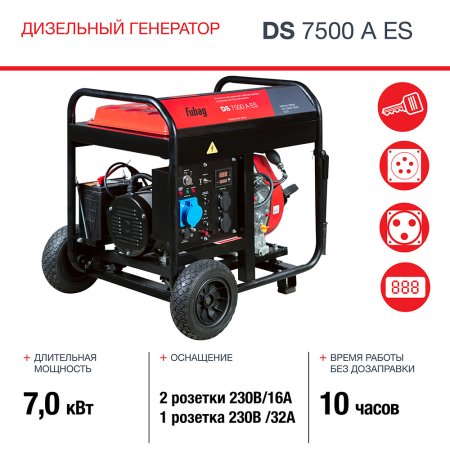 Дизельный генератор FUBAG DS 7500 A ES с электростартером и коннектором автоматики в Якутске фото