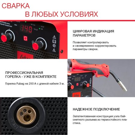FUBAG Сварочный полуавтомат IRMIG 180 SYN с горелкой 250 А 3 м в комплекте в Якутске фото